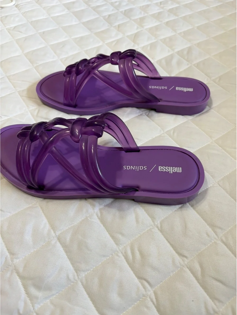 Melissa + Salinas Jelly Wave Slides in purple size 8
